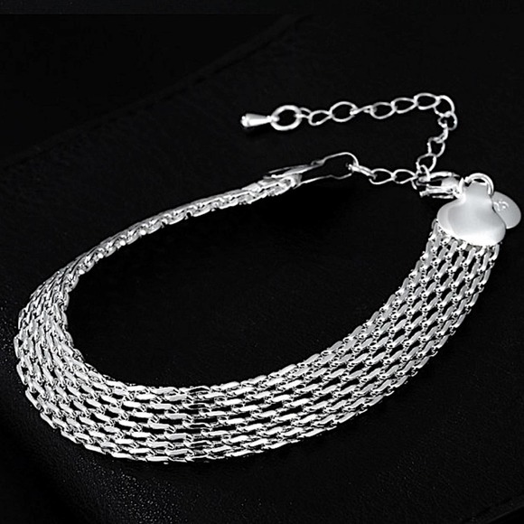 Sterling Silver Trendy 10mm Chain Bracelet - Picture 3 of 10